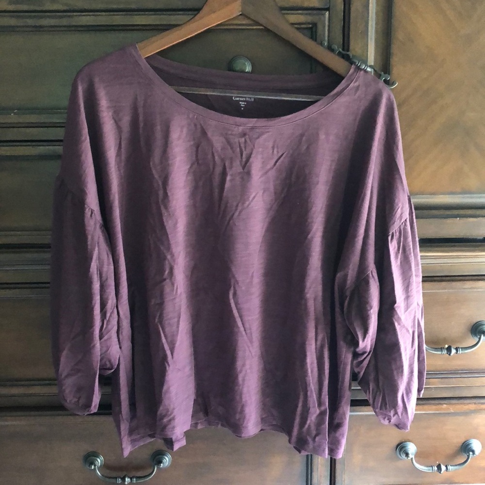 Garnet Hill NEW Boxy Dolman Top Organic Cotton Med